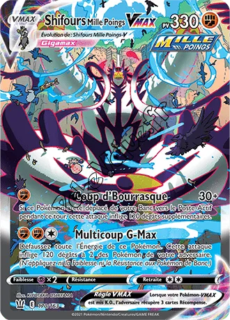 Carte Pokémon Shifours Mille Poings VMAX n°170 de la série Styles de Combat