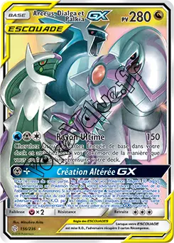 Carte Pokémon Arceus, Dialga et Palkia GX n°156 de la série Éclipse Cosmique