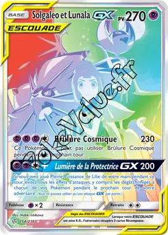 Carte Pokémon Solgaleo et Lunala GX n°254 de la série Éclipse Cosmique