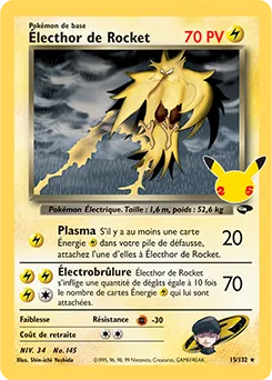 Carte Pokémon Électhor de Rocket n°GC 15 de la série Célébrations