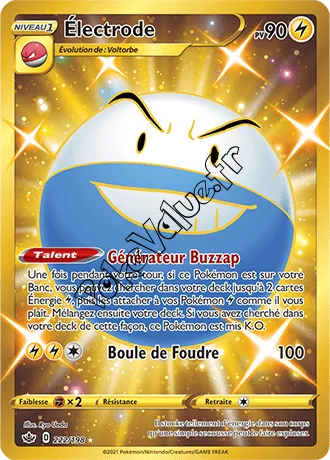 Carte Pokémon Electrode n°222 de la série Règne de Glace