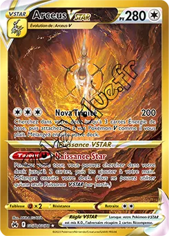 Carte Pokémon Arceus VSTAR n°GG70 de la série Zénith Suprême