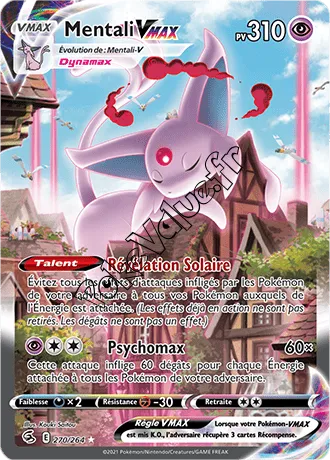 Carte Pokémon Mentali VMAX n°270 de la série Poing de Fusion