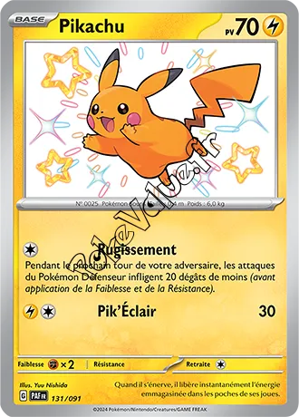 Carte Pokémon Pikachu n°131 de la série Destinées de Paldea