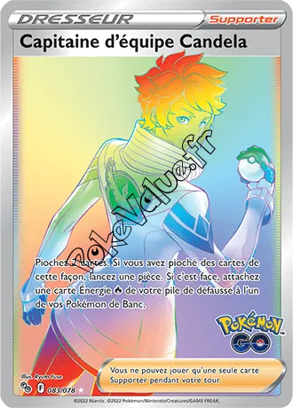 Carte Pokémon Capitaine d'équipe Candela n°083 de la série Pokémon GO