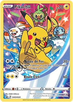 Carte Pokémon Pikachu n°020 de la série SWSH Black Star Promos