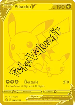 Carte Pokémon Pikachu V n°145 de la série SWSH Black Star Promos