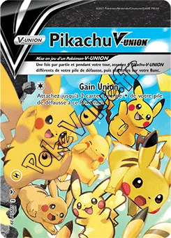 Carte Pokémon Pikachu V UNION En haut à gauche n°139 de la série SWSH Black Star Promos