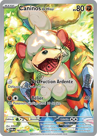 Carte Pokémon Caninos de Hisui n°181 de la série Mascarade Crépusculaire